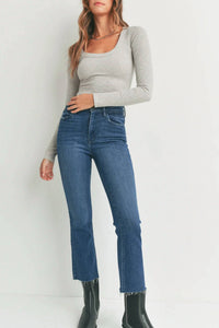 Just Black Denim - Palazzo Cropped Demi Flare Jeans