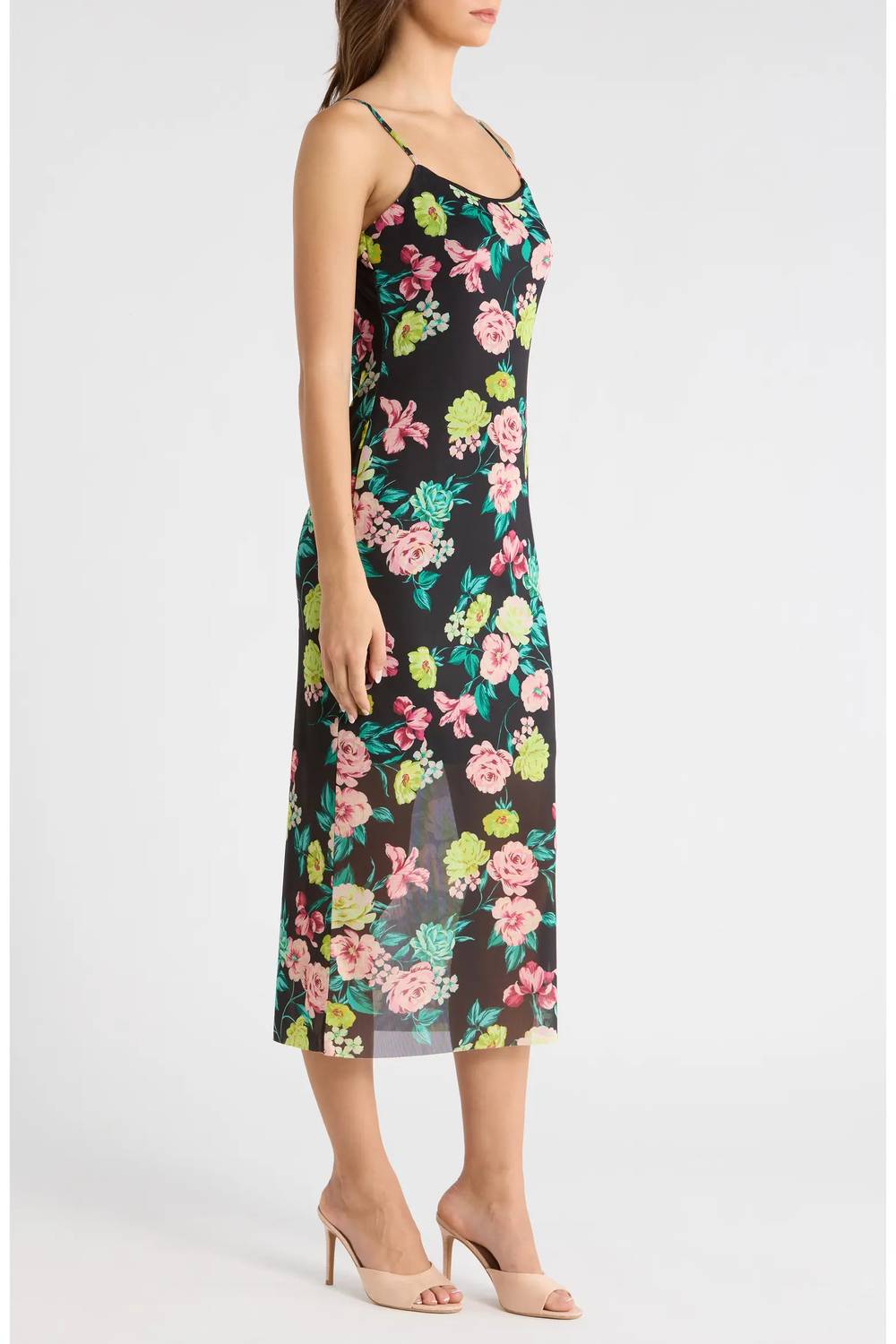 Steve Madden - Giselly Ditsy Floral Mesh Midi Dress