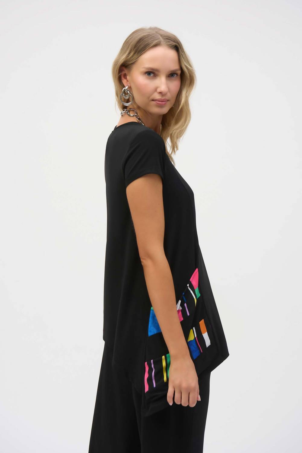 Joseph Ribkoff - Casual Color-blocked Pullover Top