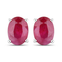 Diana M Jewels - Women's Oval Natural Ruby Stud Earrings (1.70 Ct) - Classic