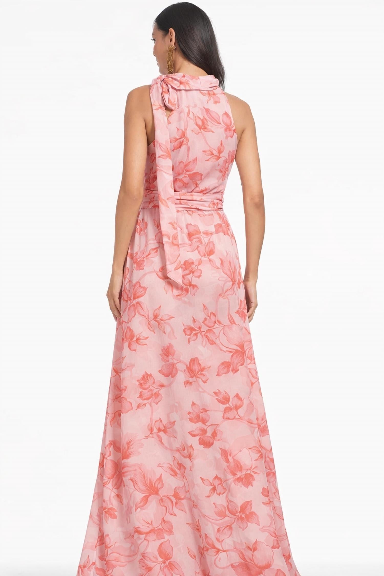 SACHIN & BABI Kayla Maxi Gown in coral - women's dress - alternate view