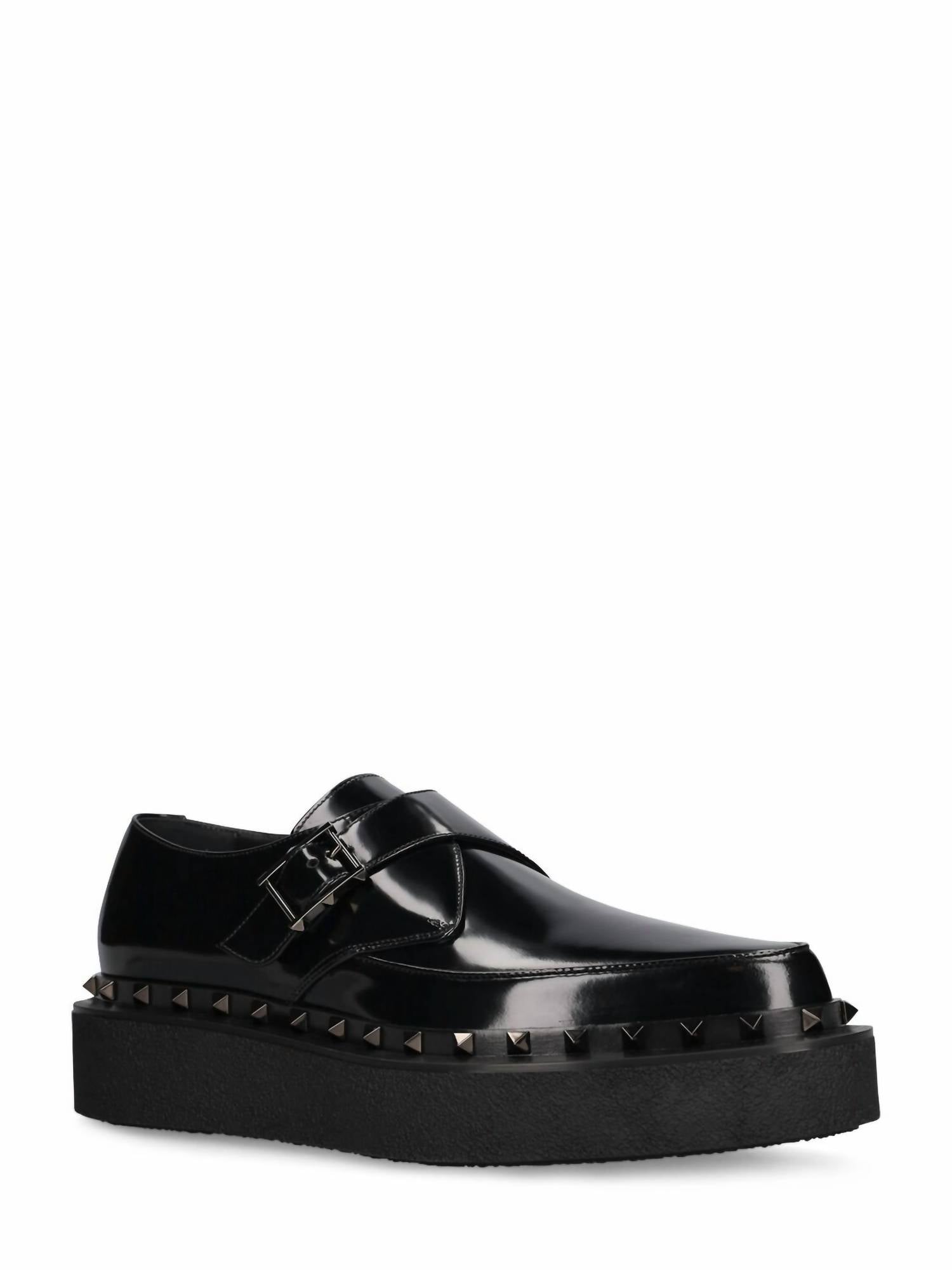 Valentino Garavani - Men's Single Monk Patent Leather Platform Loafers