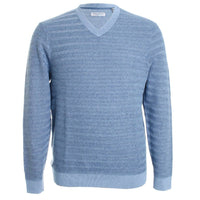 TOMMY BAHAMA Men's Coolside Course V Neck Sweater in buccaneer blue - men's sweater