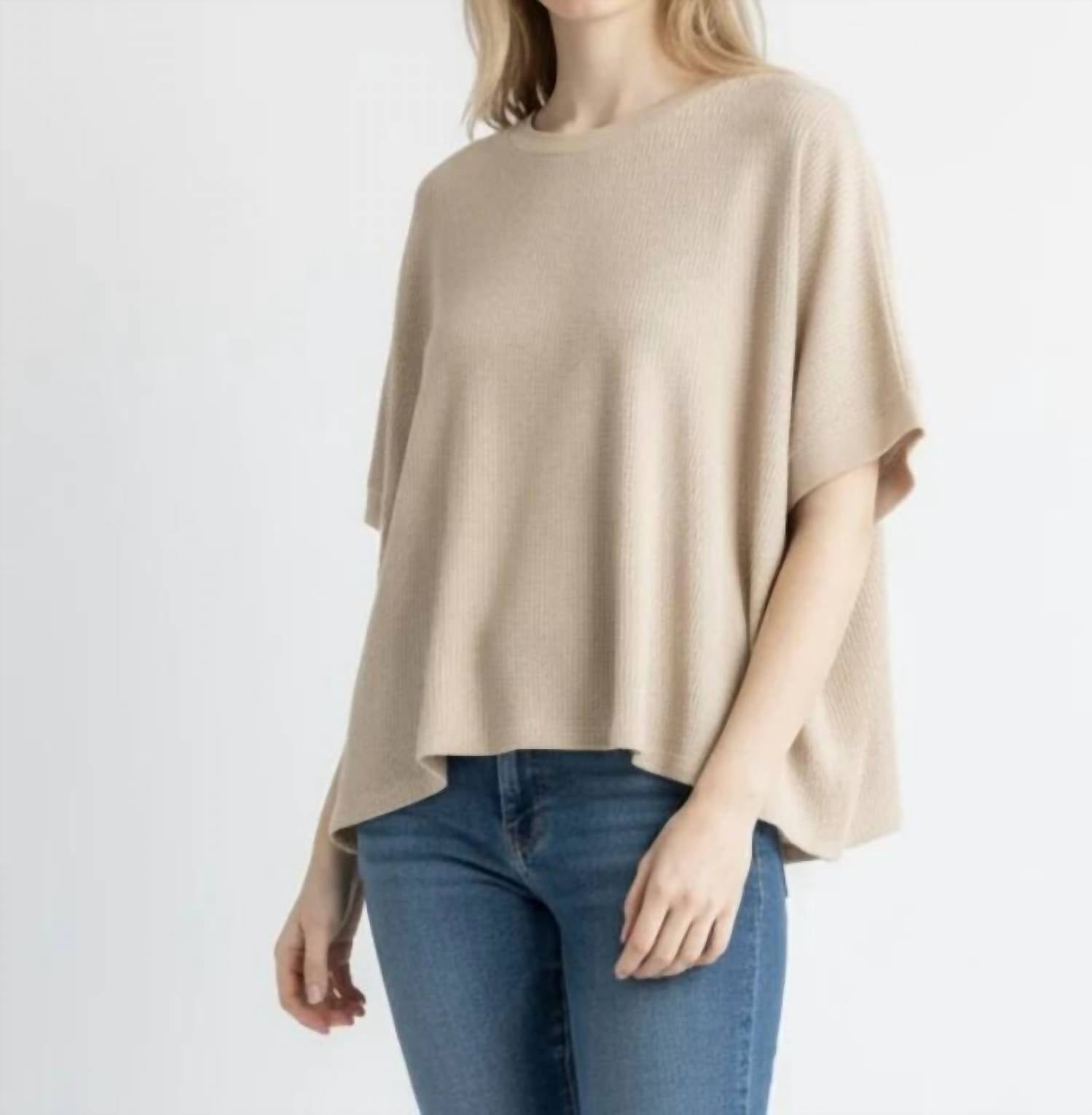Mododoc - Half Sleeve Dolman Open Crew Boxy Top