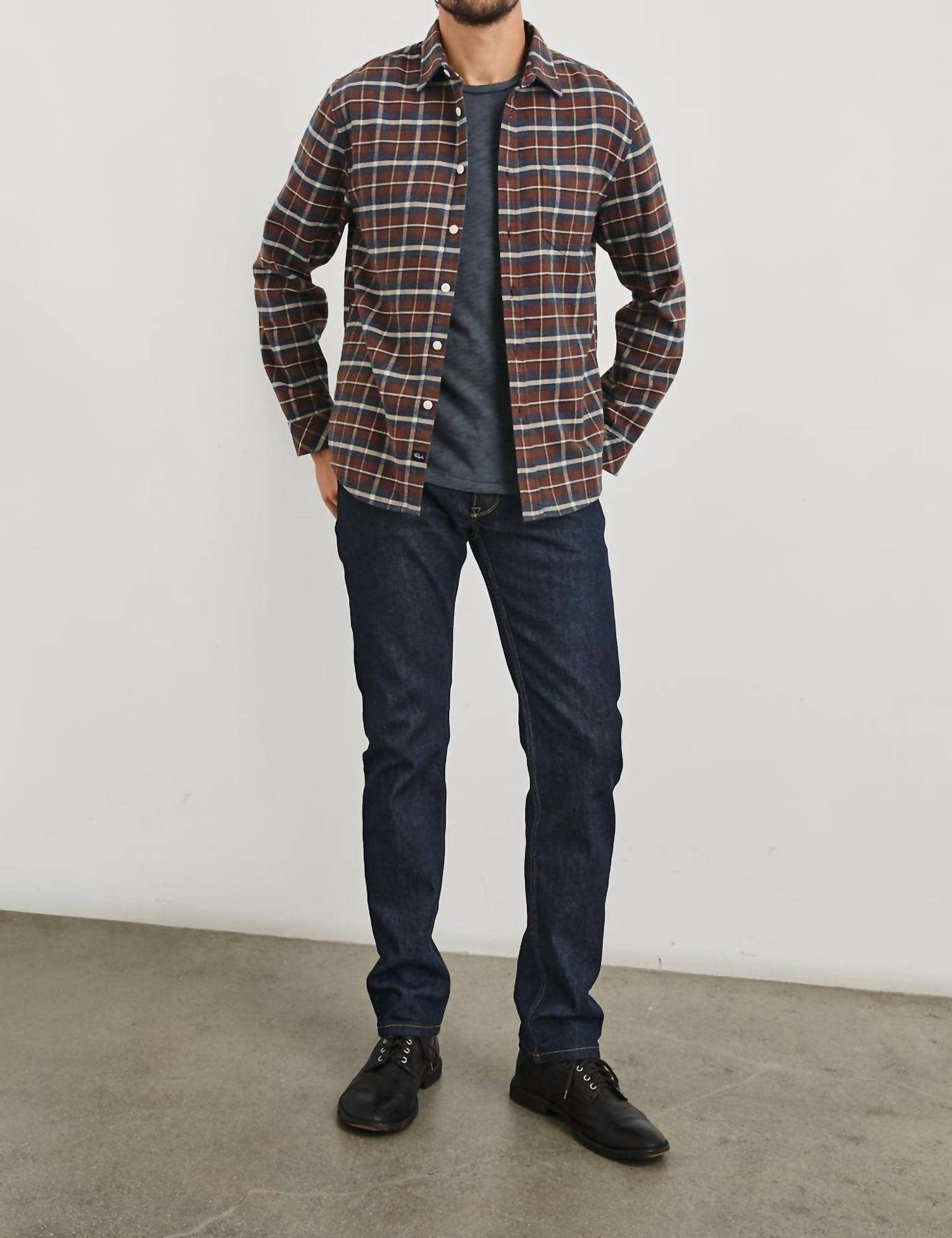 Rails Forrest Shirt in hickory blue - men's jacket - alternate view