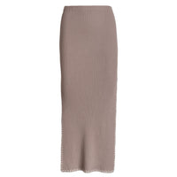 Naadam - Women's Cotton Cashmere Embroidered Rib Skirt