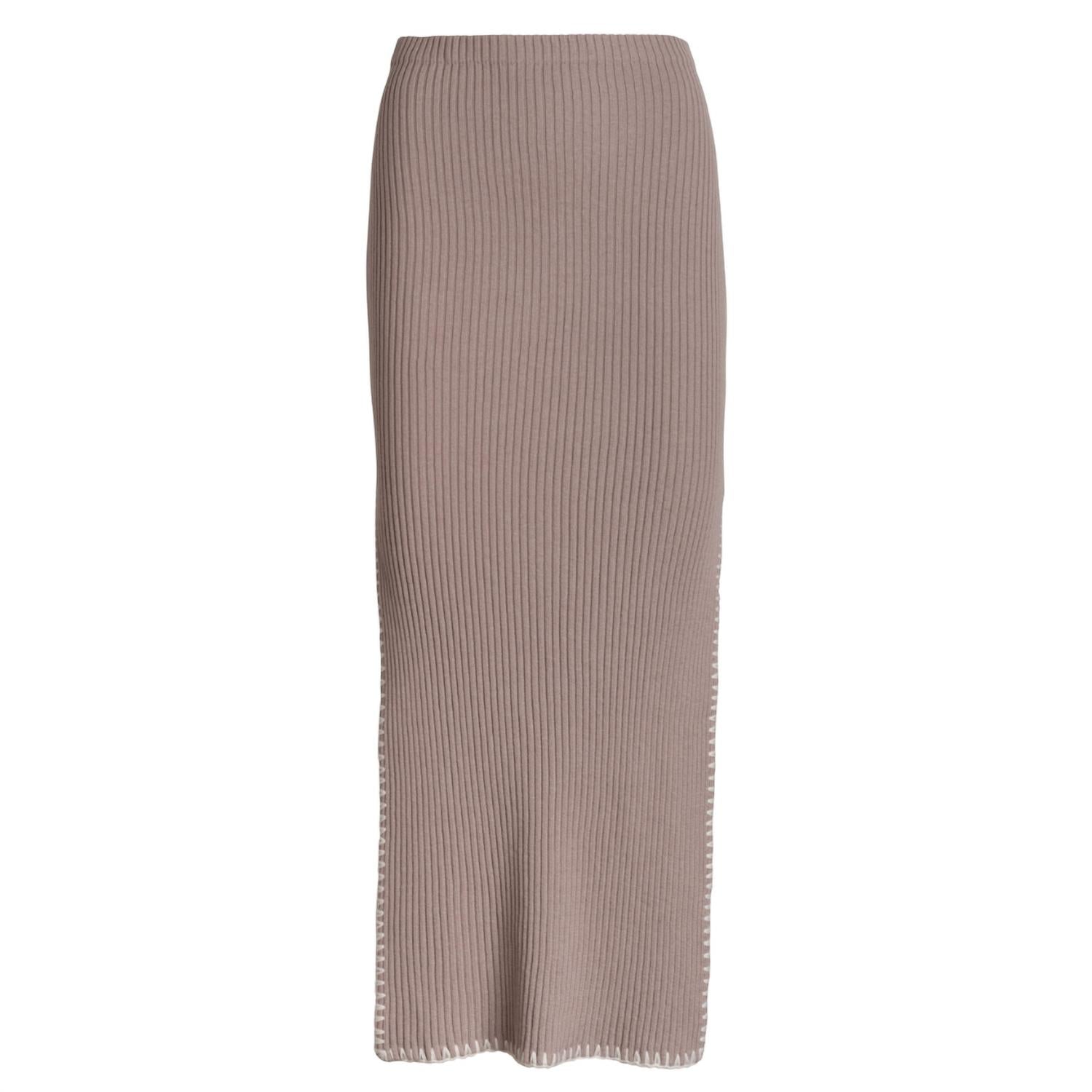 Naadam - Women's Cotton Cashmere Embroidered Rib Skirt