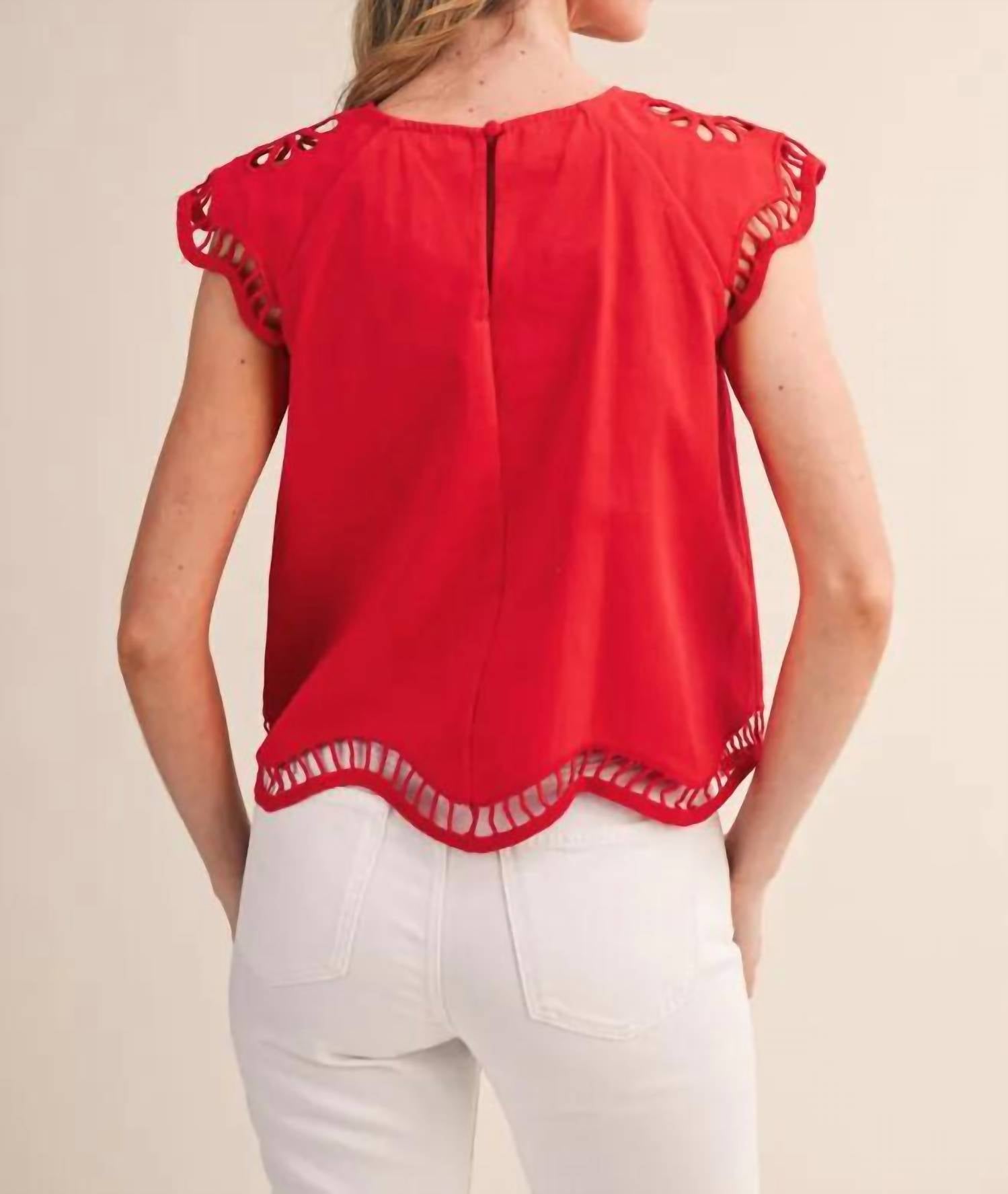 En Merci - Embroidered Cut Out Blouse