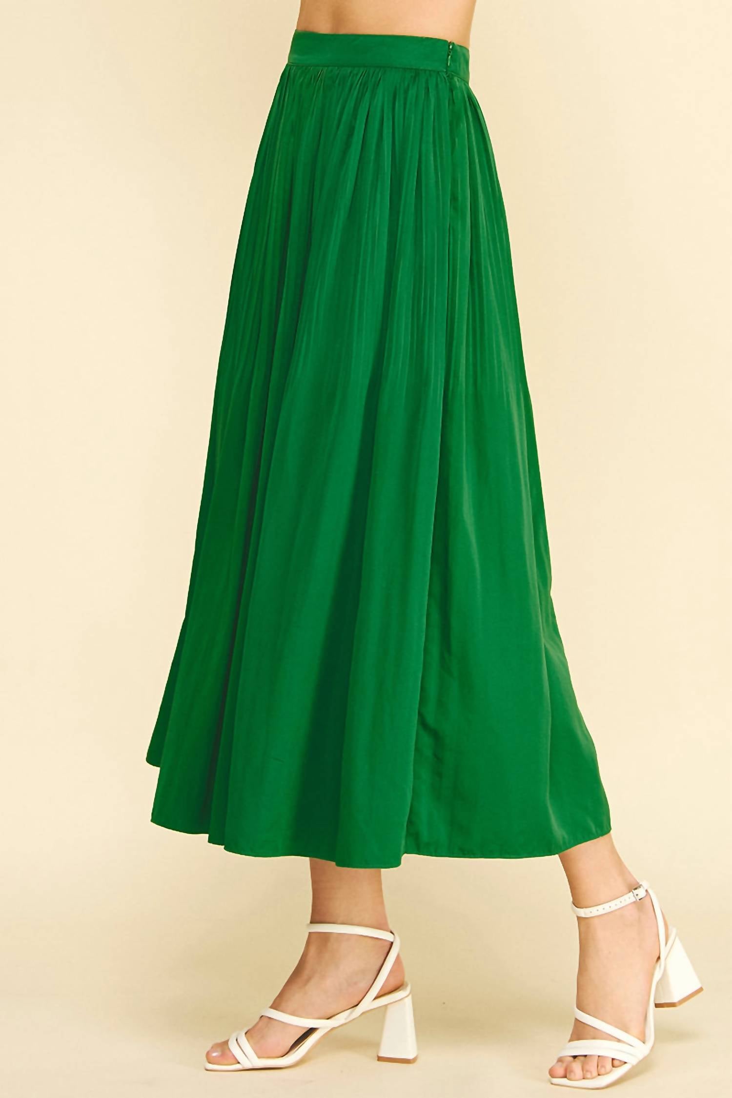 PINCH Flowing A-line Skirt in green - women's skirt