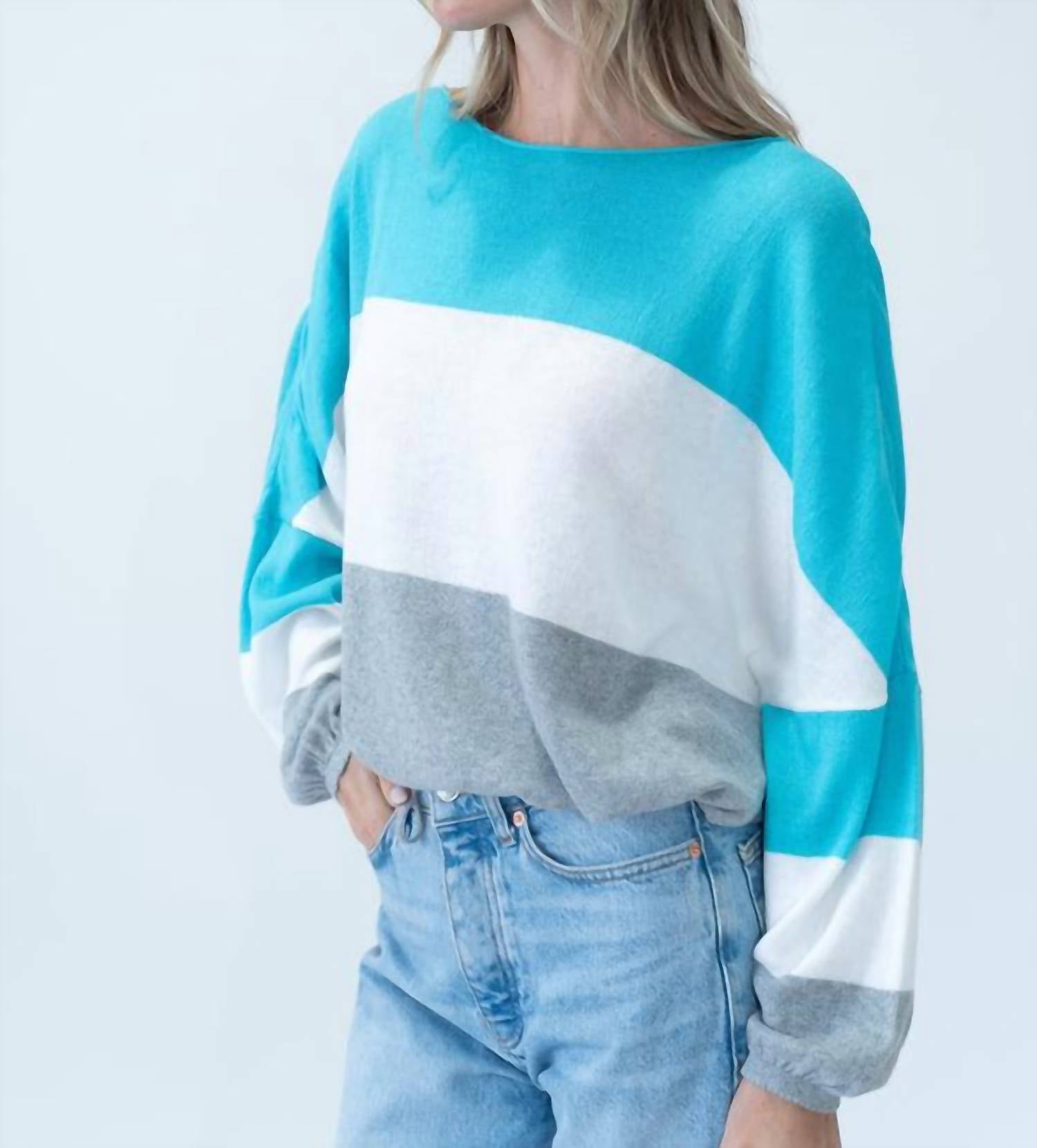 Six/Fifty - Colorblock Tie Sweater