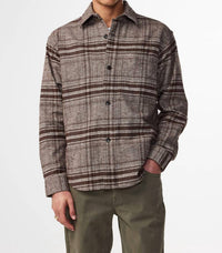 NN07 Adwin Checked Overshirt in cream check - men's shirt