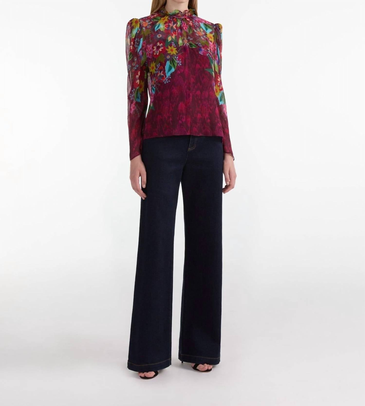 SALONI Mel-b Top in astilbe bouquet 1 - women's blouse - alternate view