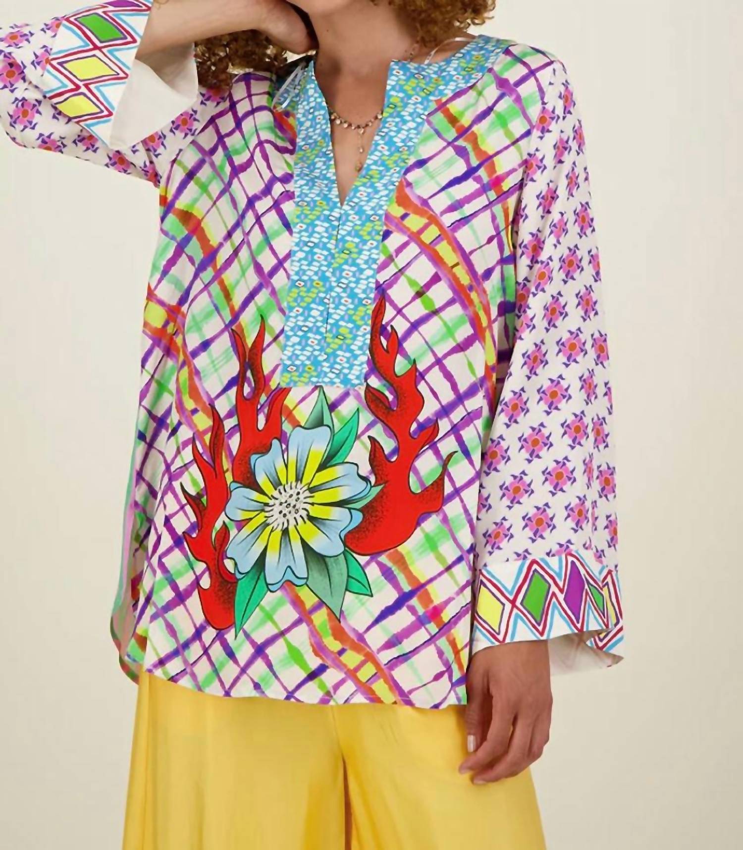 Me369 - Women's Alexa Placket Tunique Top