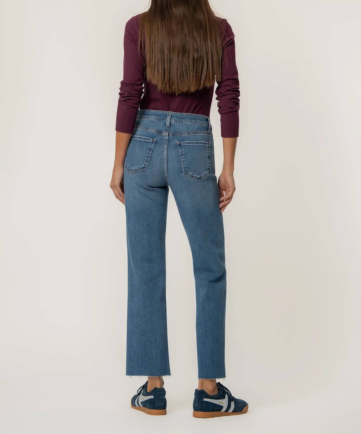 Kut From The Kloth - Avery High Rise Fab Ab Easy Straight Leg Raw Hem Jeans