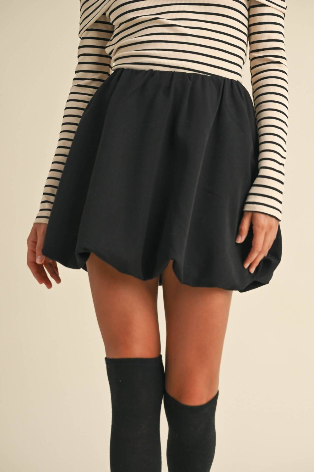 Miou Muse - Bubble Bottom Mini Skirt