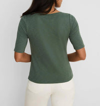 Nic + Zoe - Elbow Sleeve Notch Tee