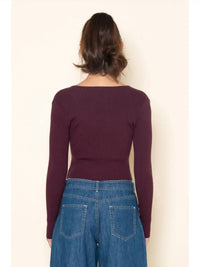 Fore Collection - Brenna Buckle V-neck Knit Top