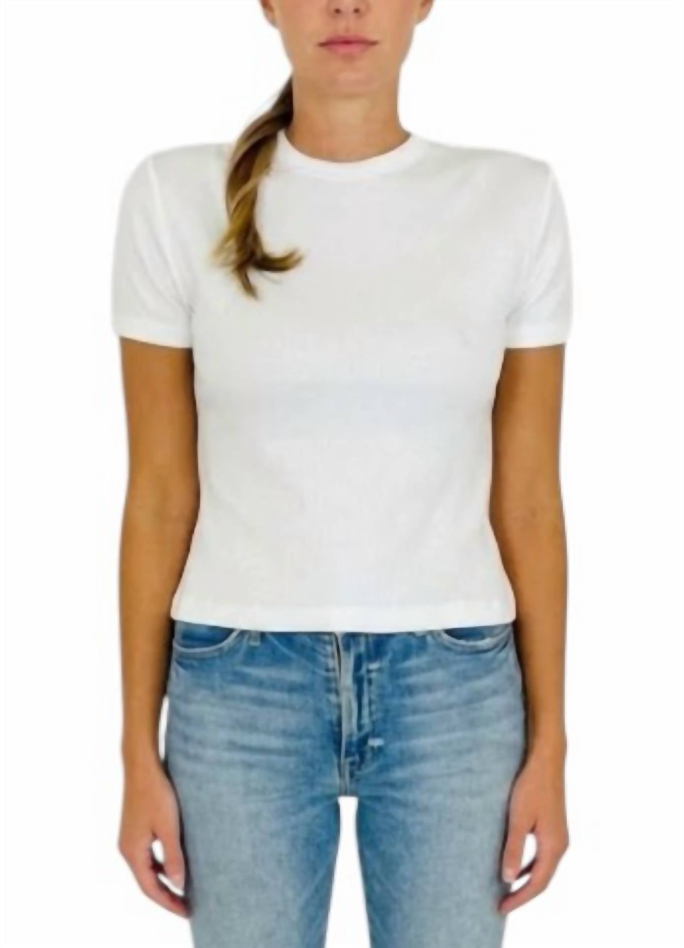 Meraki Rachel Ribbed Baby Tee in white - women's t-shirt
