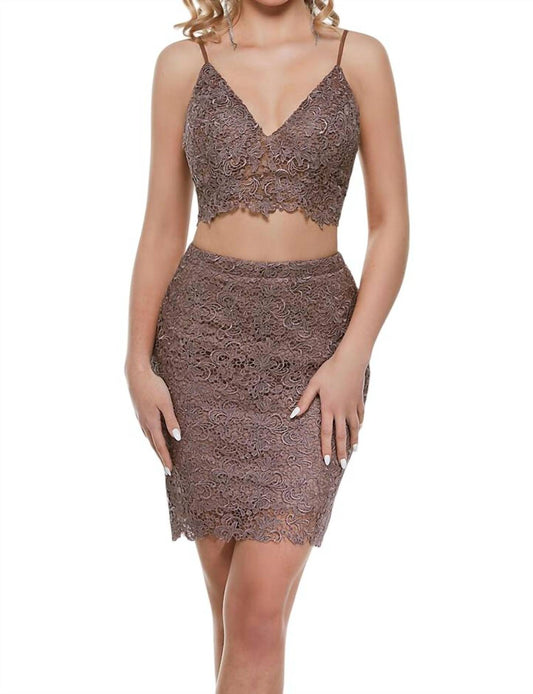 Alyce Paris - Lace 2-Piece Cocktail Dress