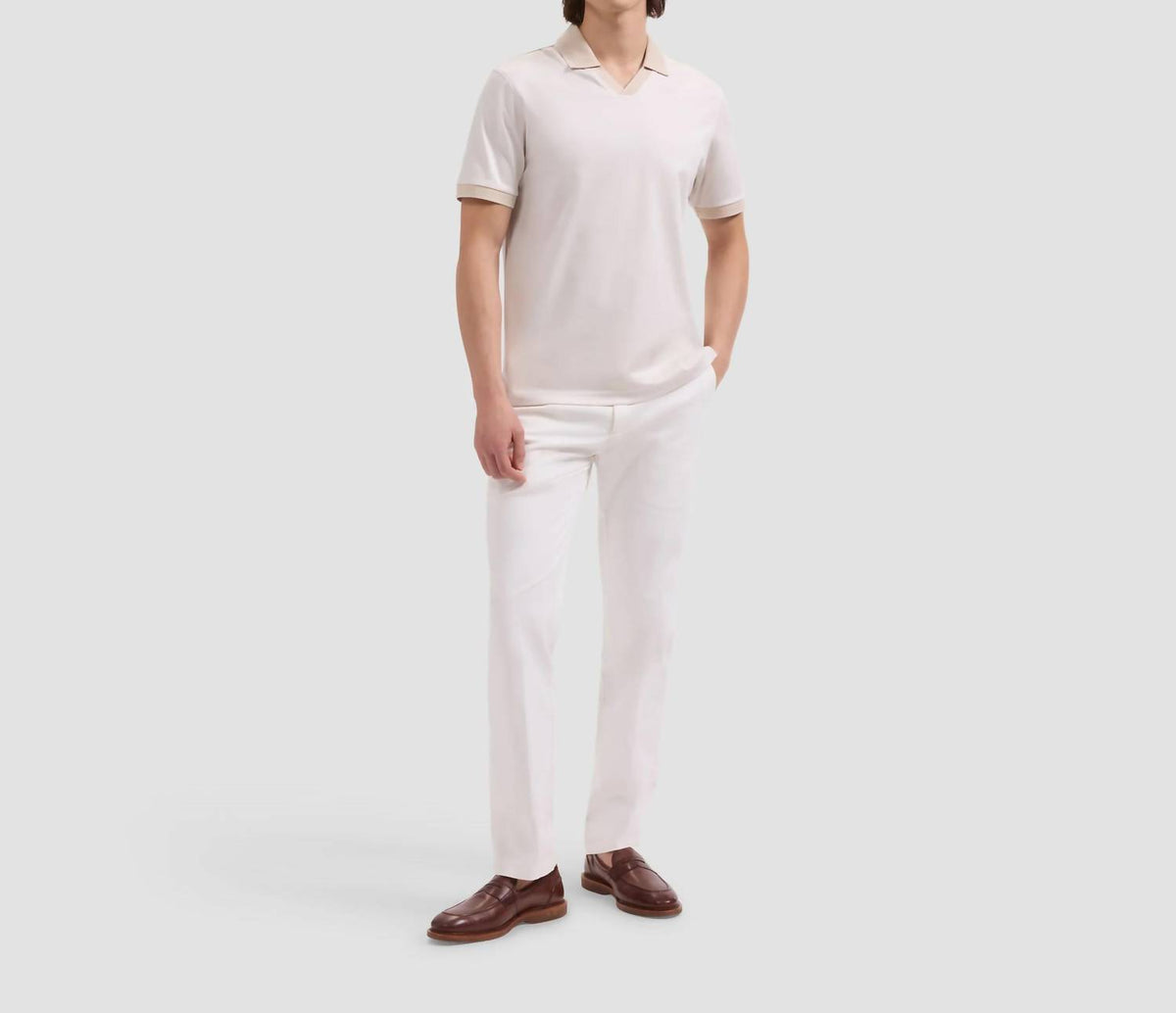 Bugatchi Uomo - Solid Pima Johnny Collar Polo