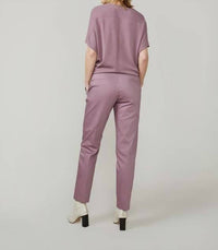 summum Women's Trousers Classic Stretch Pant in mauve 1 - women's pants - detail view