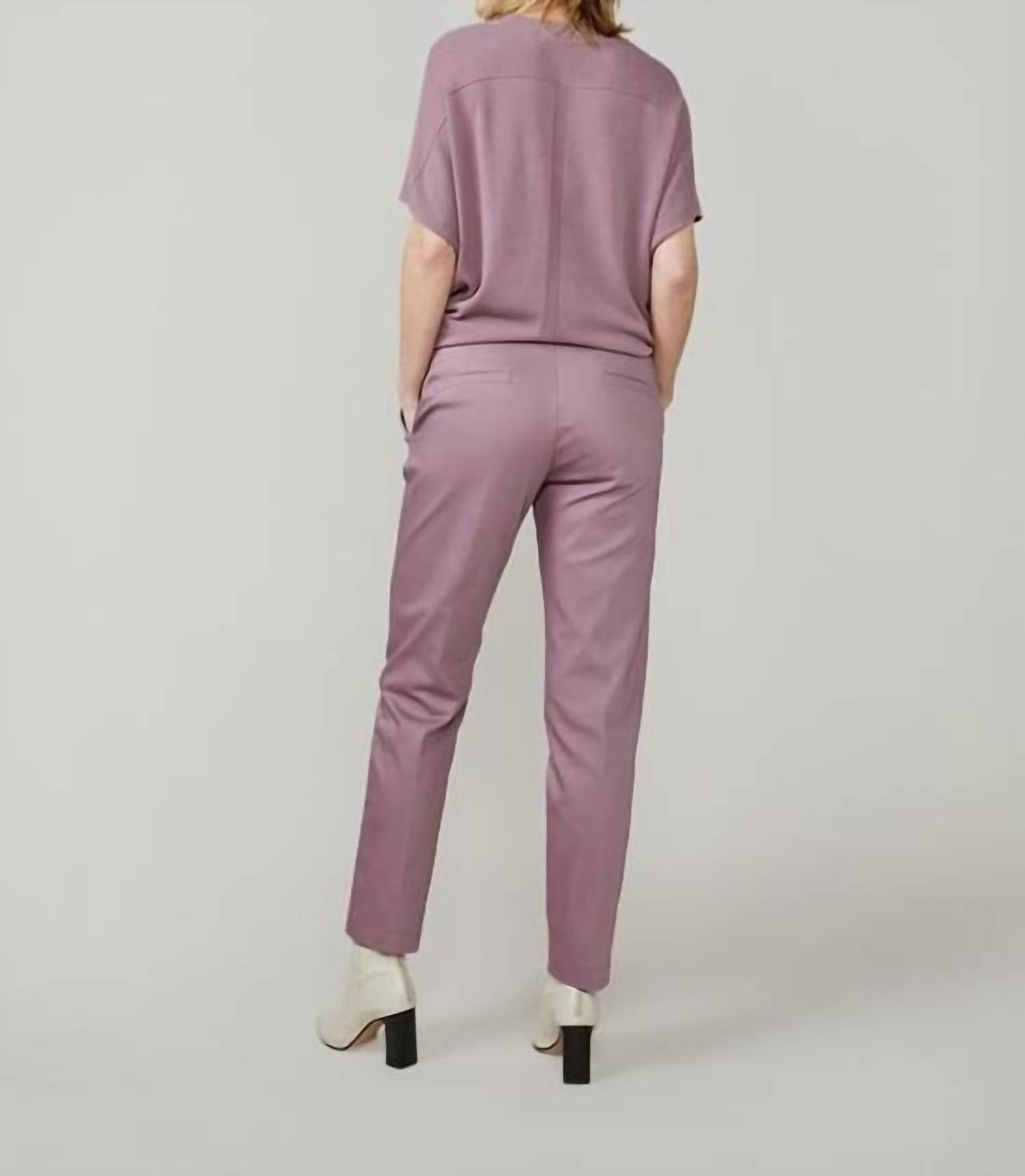 summum Women's Trousers Classic Stretch Pant in mauve 1 - women's pants - detail view