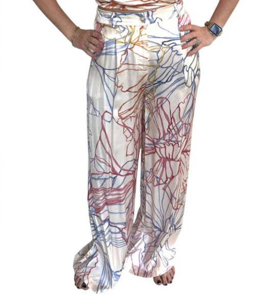 Frnch - Pastel Sketch High Rise Wide Leg Pants