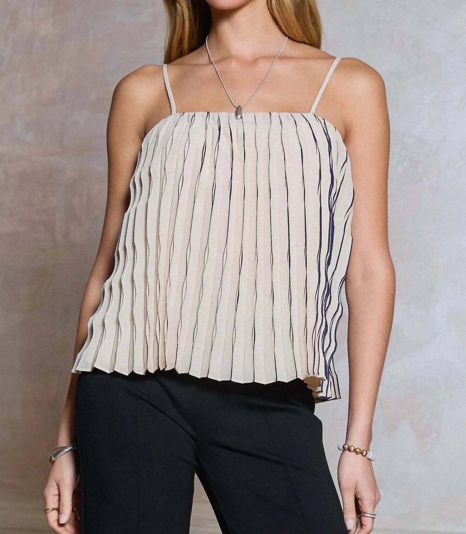 Current Air - Janice Sleeveless Pleated Top