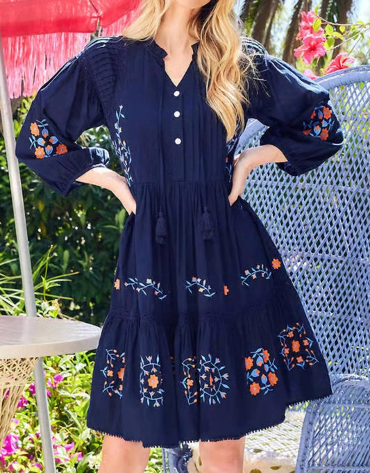 Karen Kane - Embroidered Lace Trim Dress