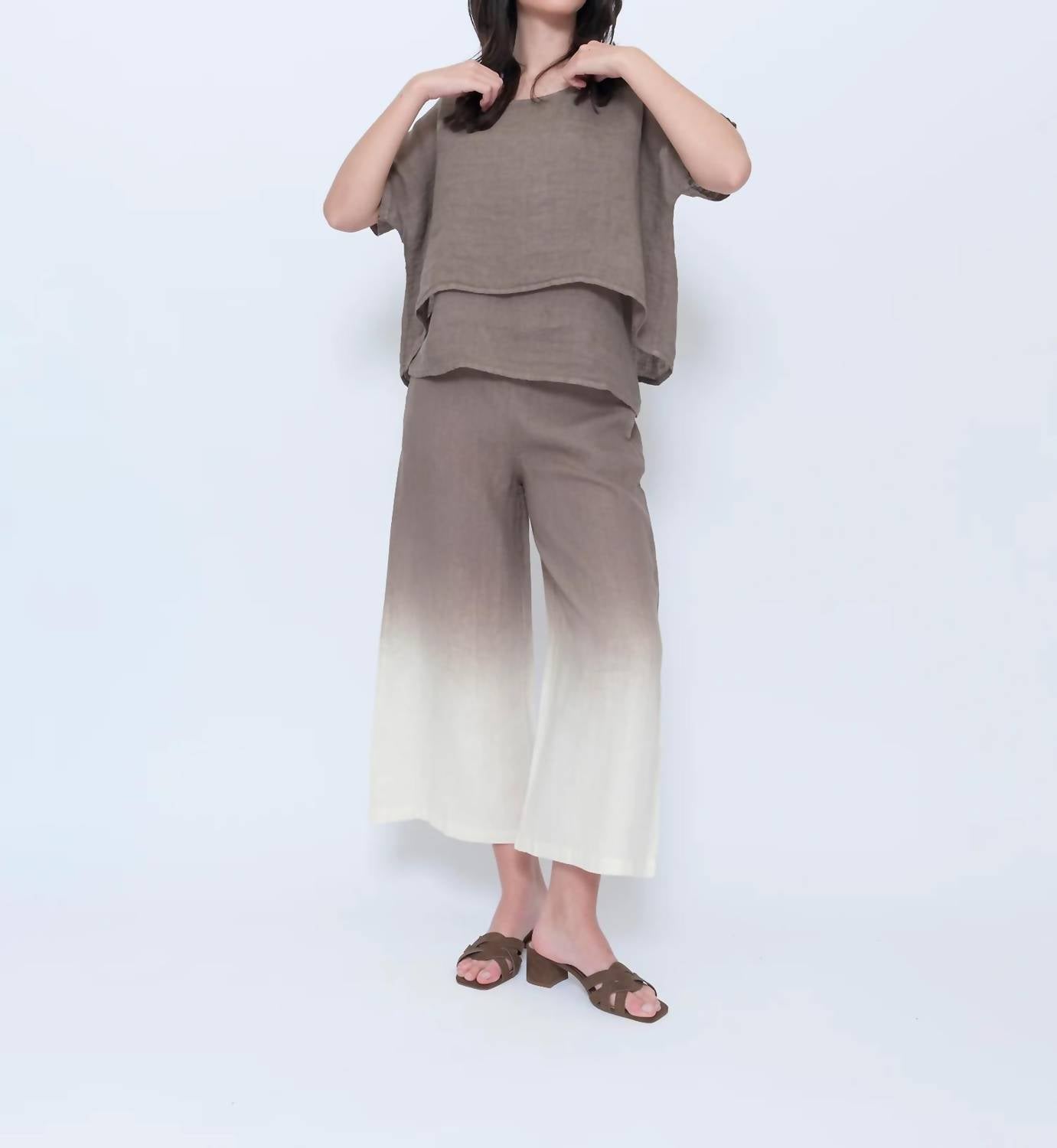 Blueberry - Wide Leg Crop Pants