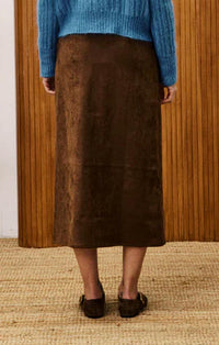 FRNCH Glaieul Ice Skirt in brown - women's skirt - detail view