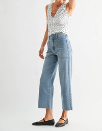 Just Black Denim - High Rise Utility Wide Leg Jeans