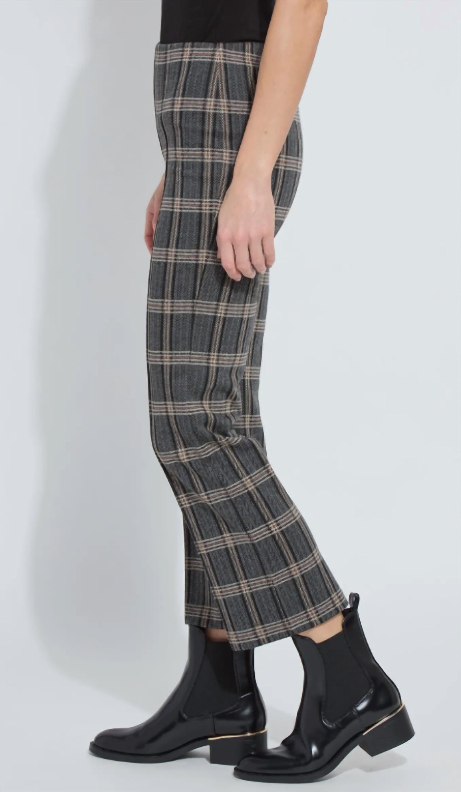 Lysse Women's Ankle Elysse Pant in equestrian plaid - women's pants - alternate view
