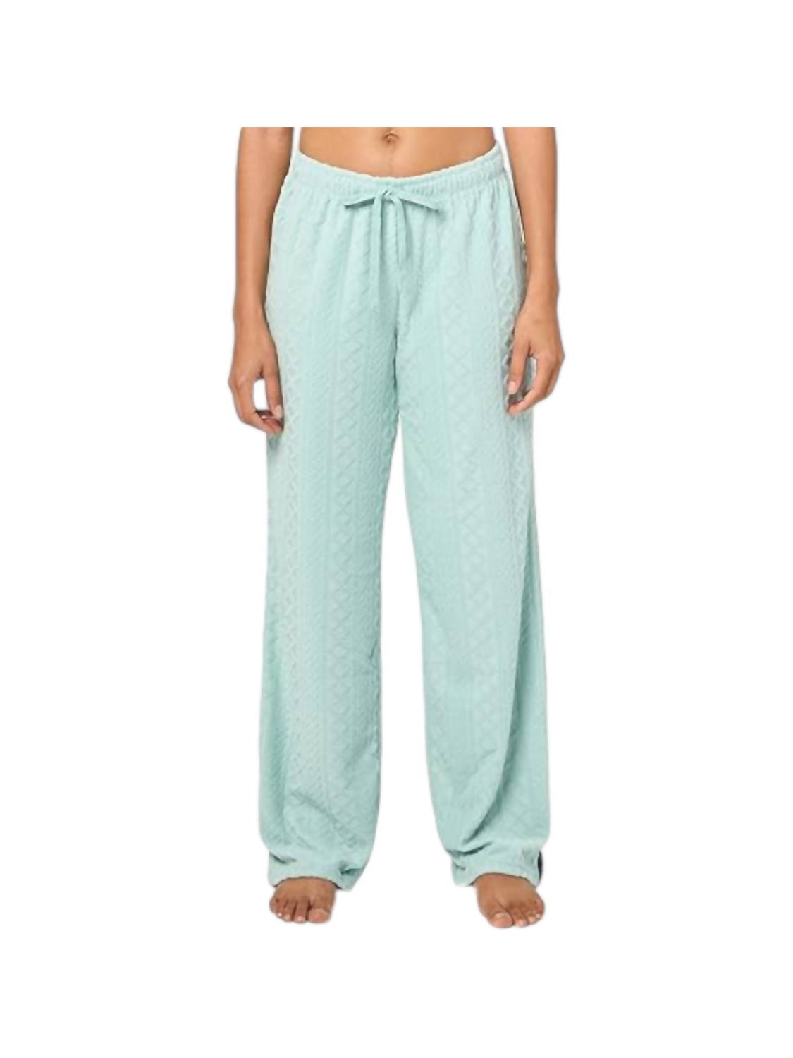 PJ Salvage Very Terry Cable Pants in soft sage - women's pants