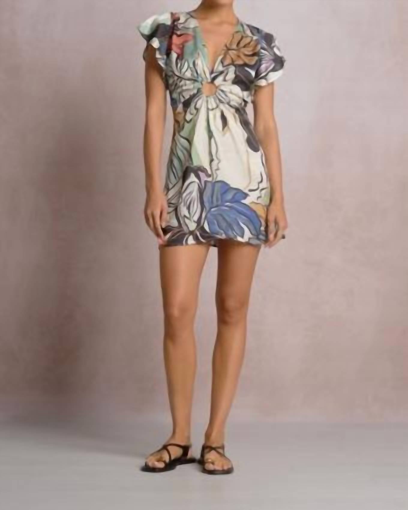 Elan - Women's V-Neckline Mini Dress