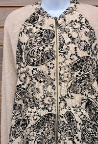 Entro - Women's Zip Jacket Lace Paisley Front Pockets