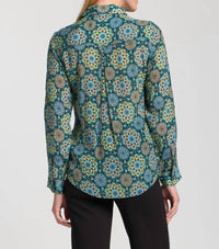 Apny - Button-up Blouse With Roll-up Sleeves