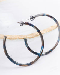 SHEILA FAJL Women's Arlene Large Hoops in burnished gunmetal - women's jewelry - detail view