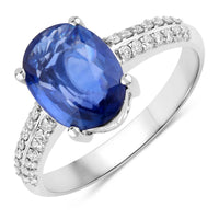 Diana M Jewels Women's Oval Natural Sapphire Fashion Ring (2.48 Ct) - Classic Plus in 18k white gold - women's jewelry
