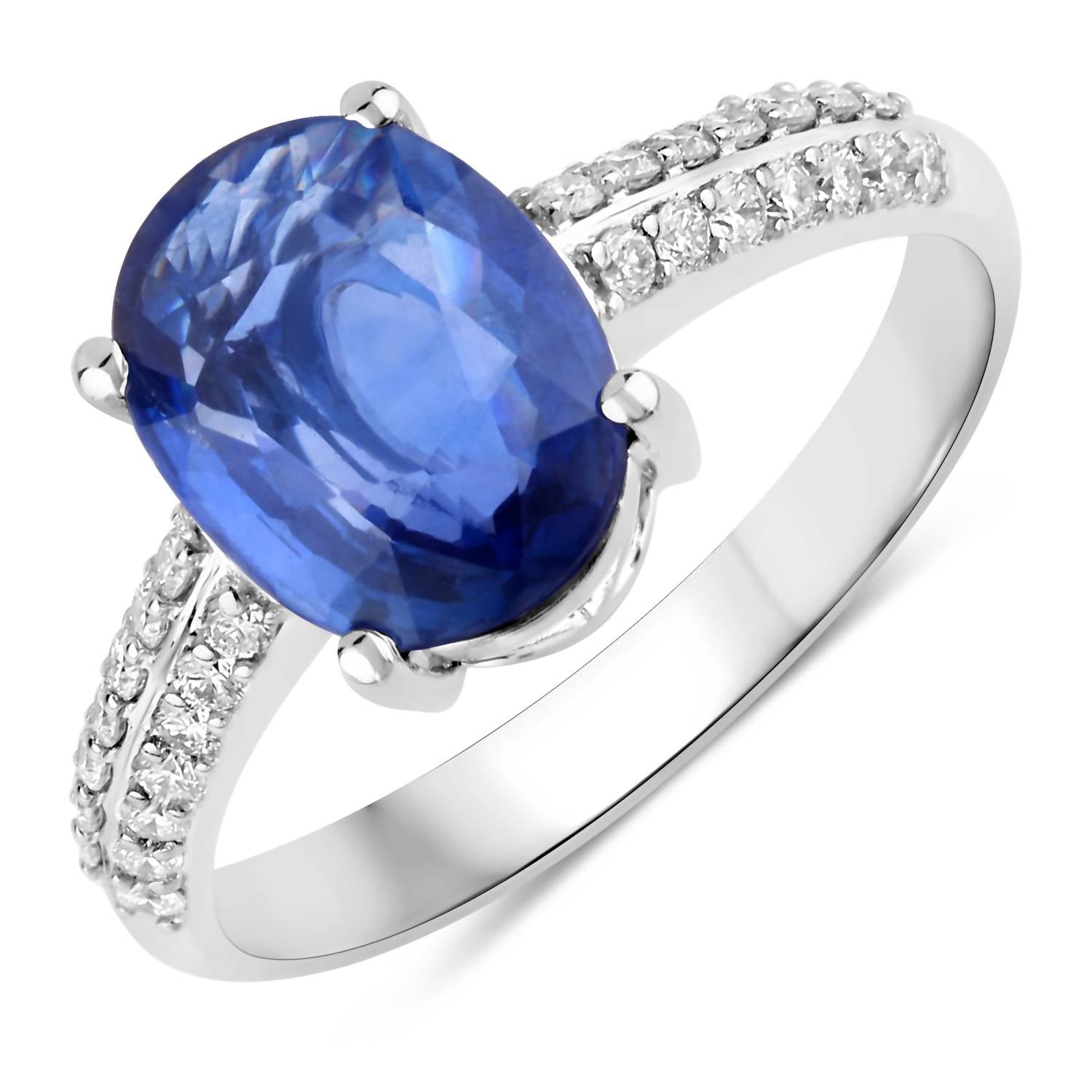 Diana M Jewels Women's Oval Natural Sapphire Fashion Ring (2.48 Ct) - Classic Plus in 18k white gold - women's jewelry