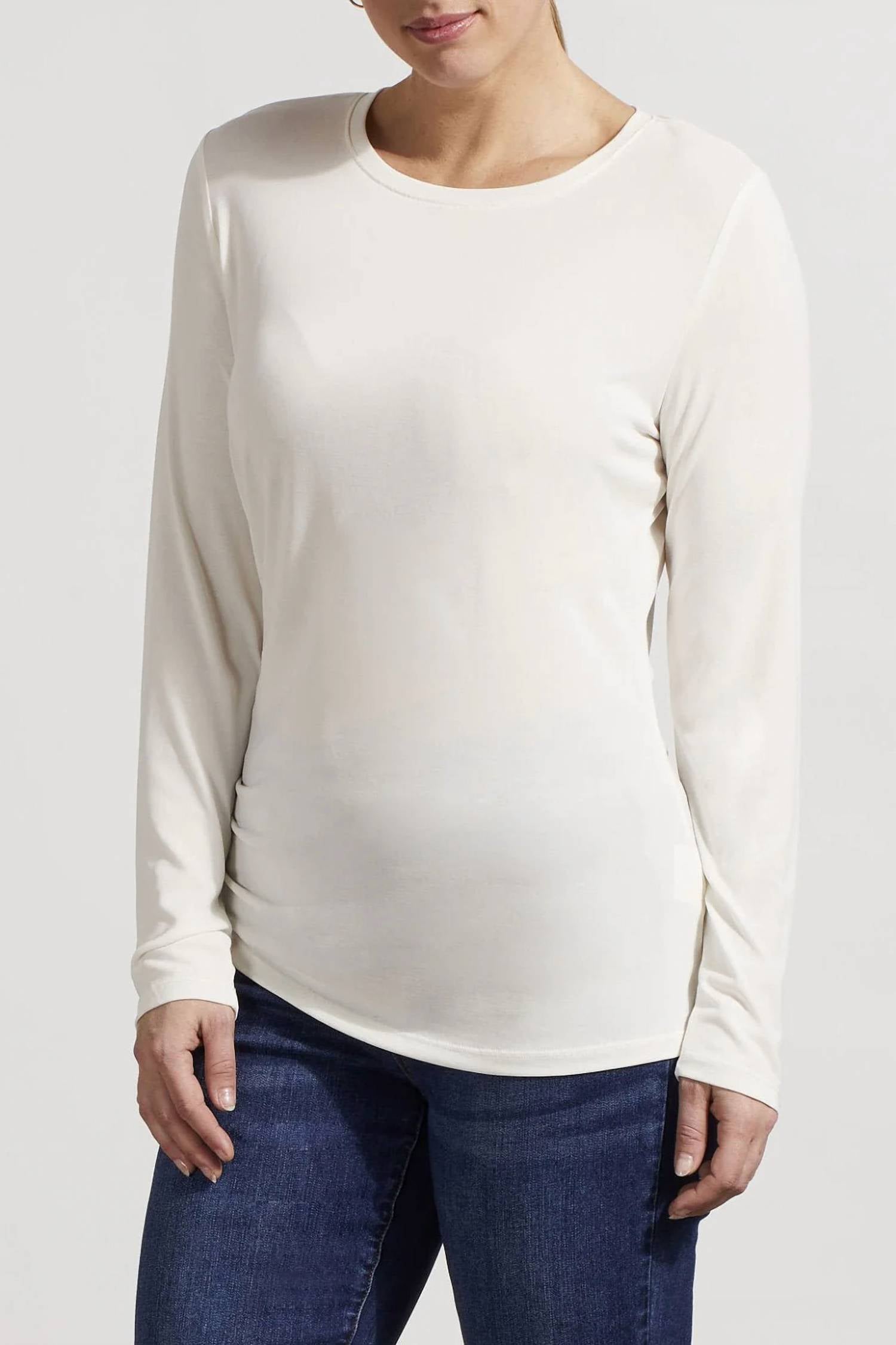Tribal - Ruched Side Knit Top