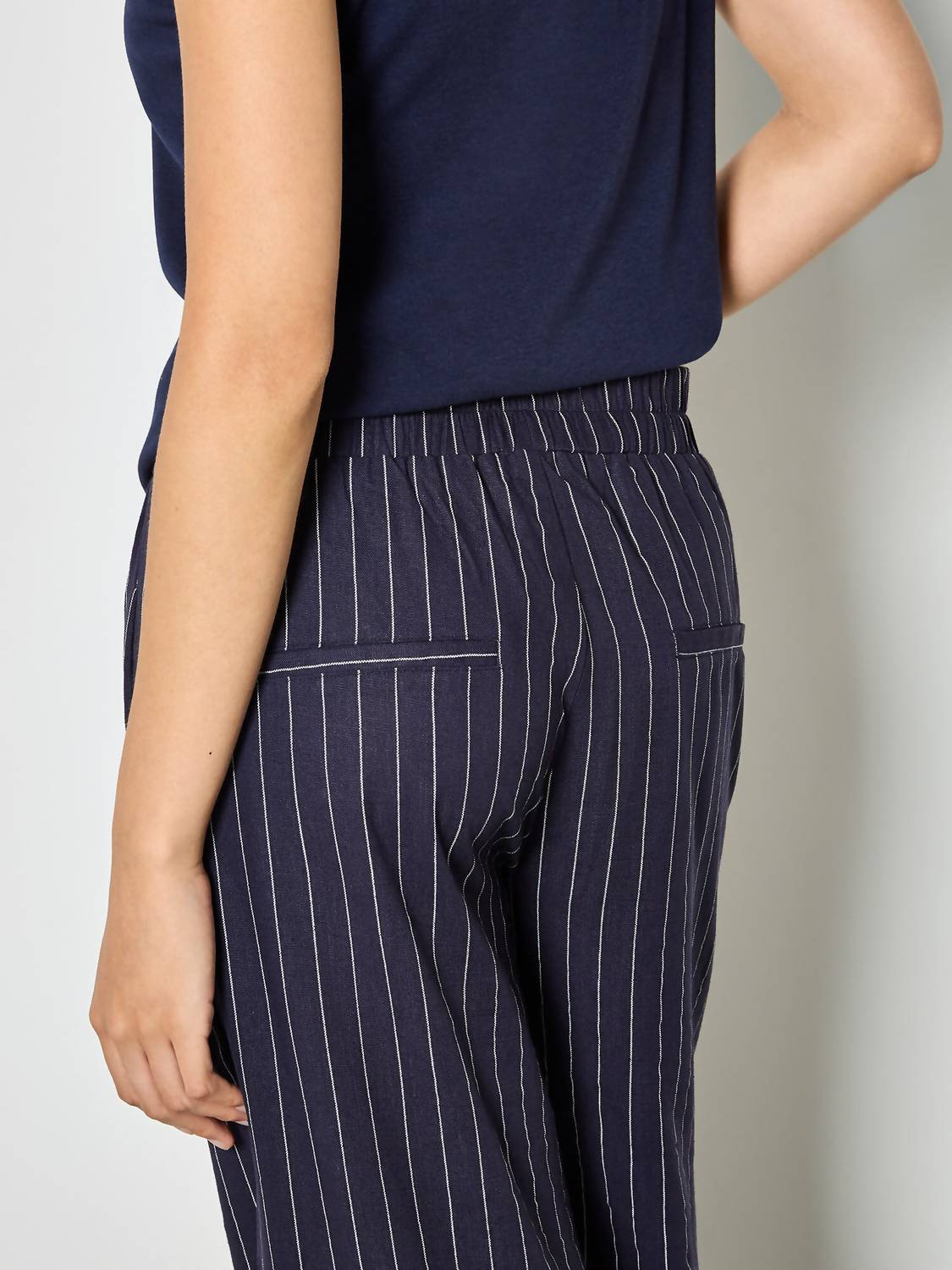 Apricot - Linen Blend Pinstripe Pant