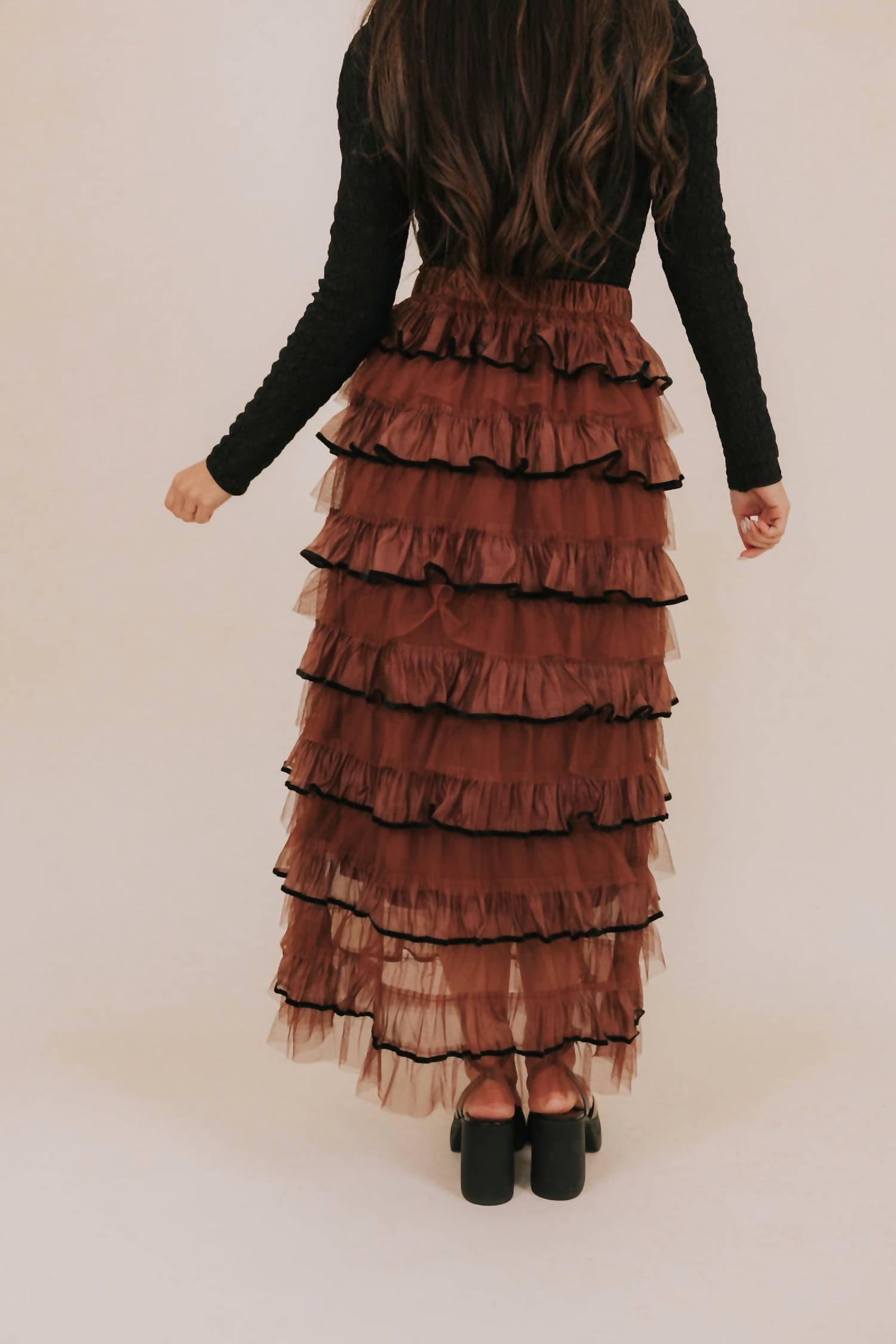 So Me - Tulle Ruffled Maxi Skirt