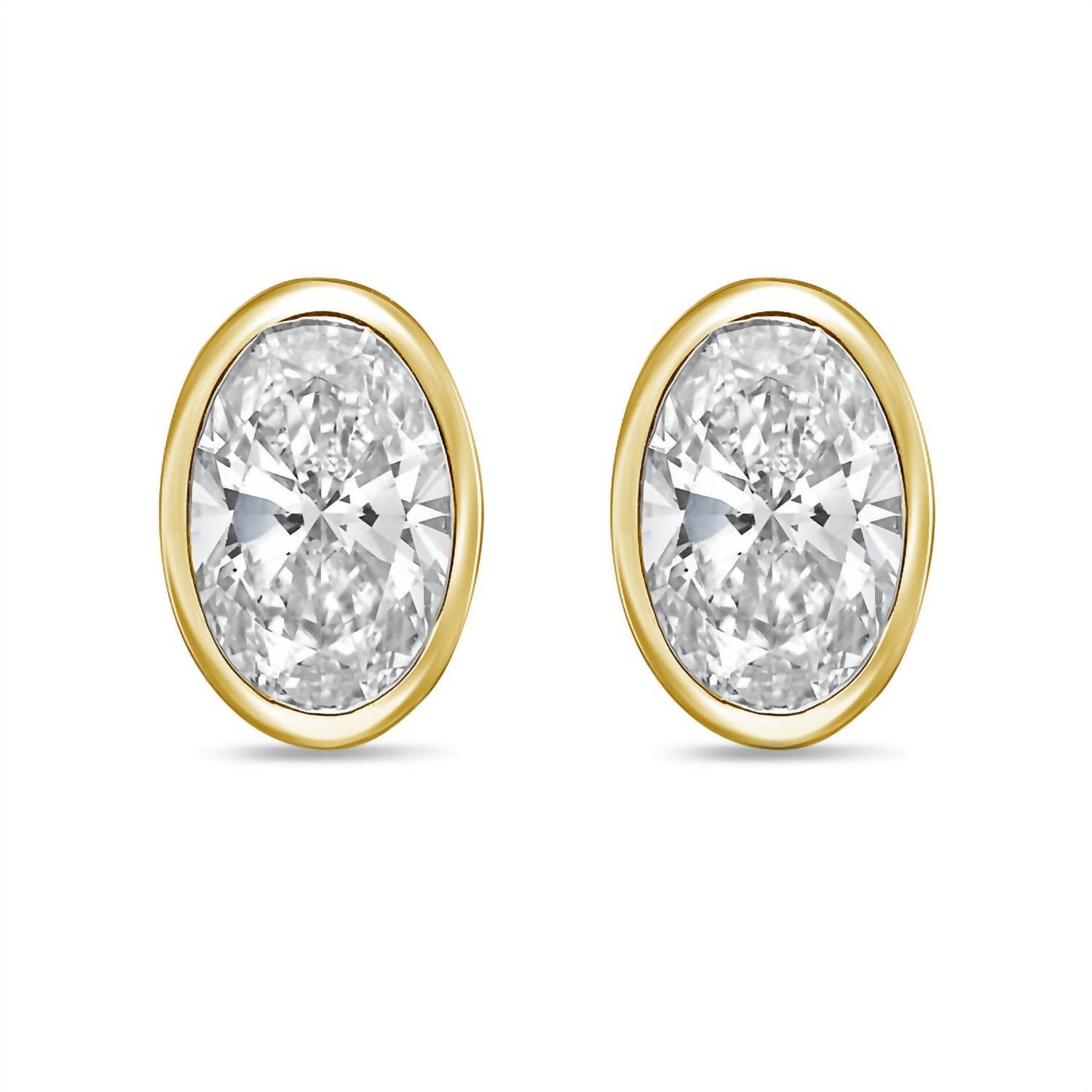 Diana M Jewels - Women's Oval Lab-grown Diamond Stud Earrings (15.00 Tcw) - Grand