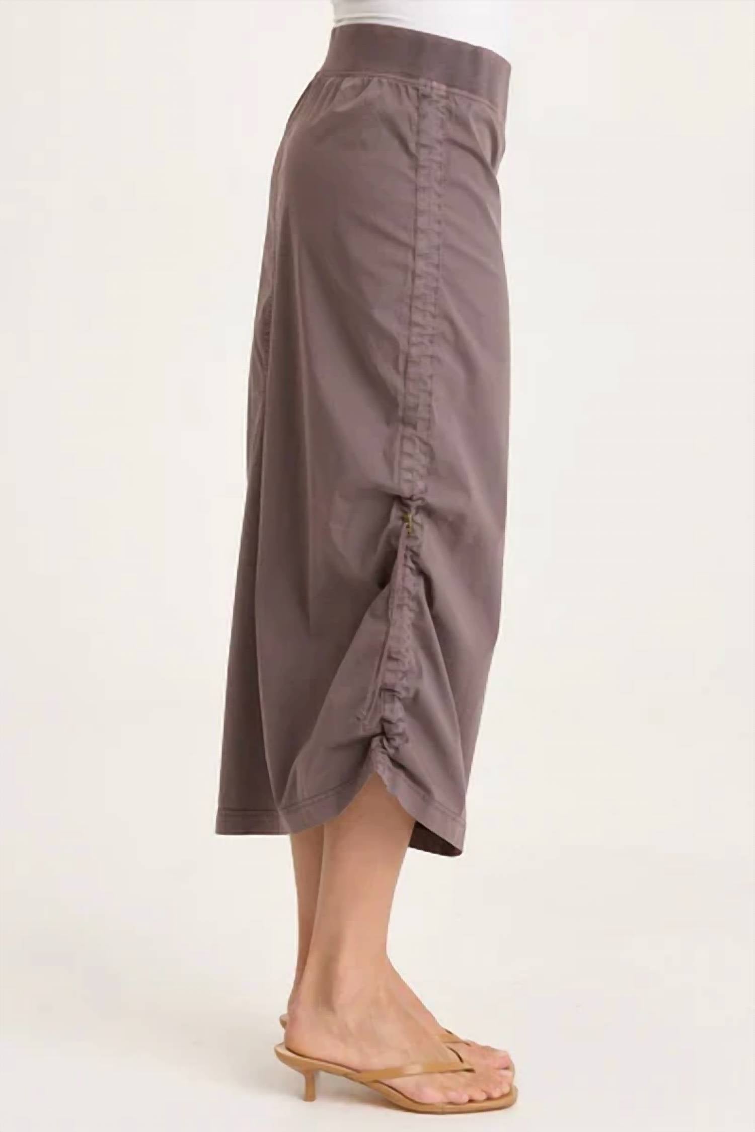 Xcvi - Bindi Poplin Side-cinch Midi Skirt