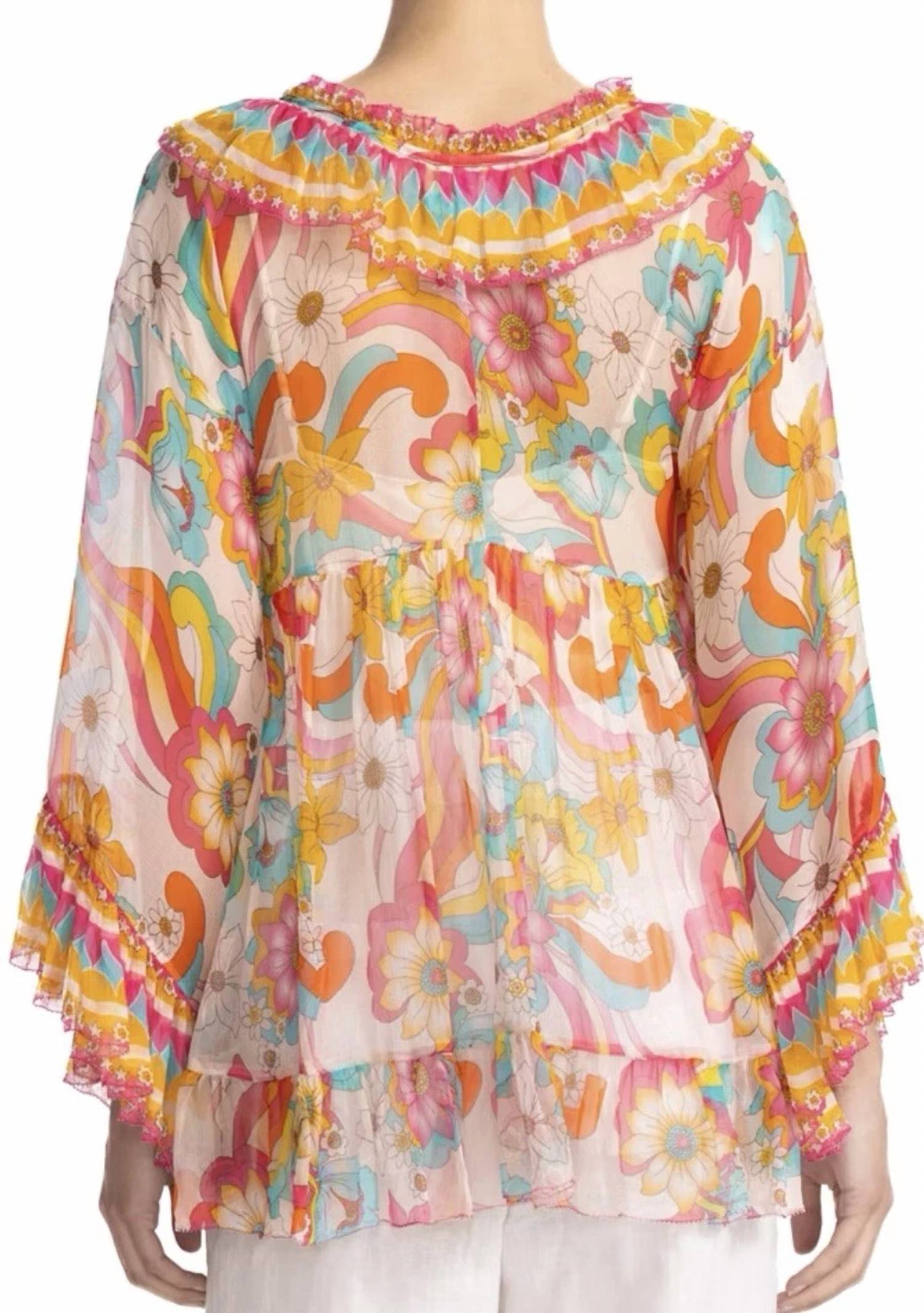 Johnny Was - Ruffle Tie Blouse