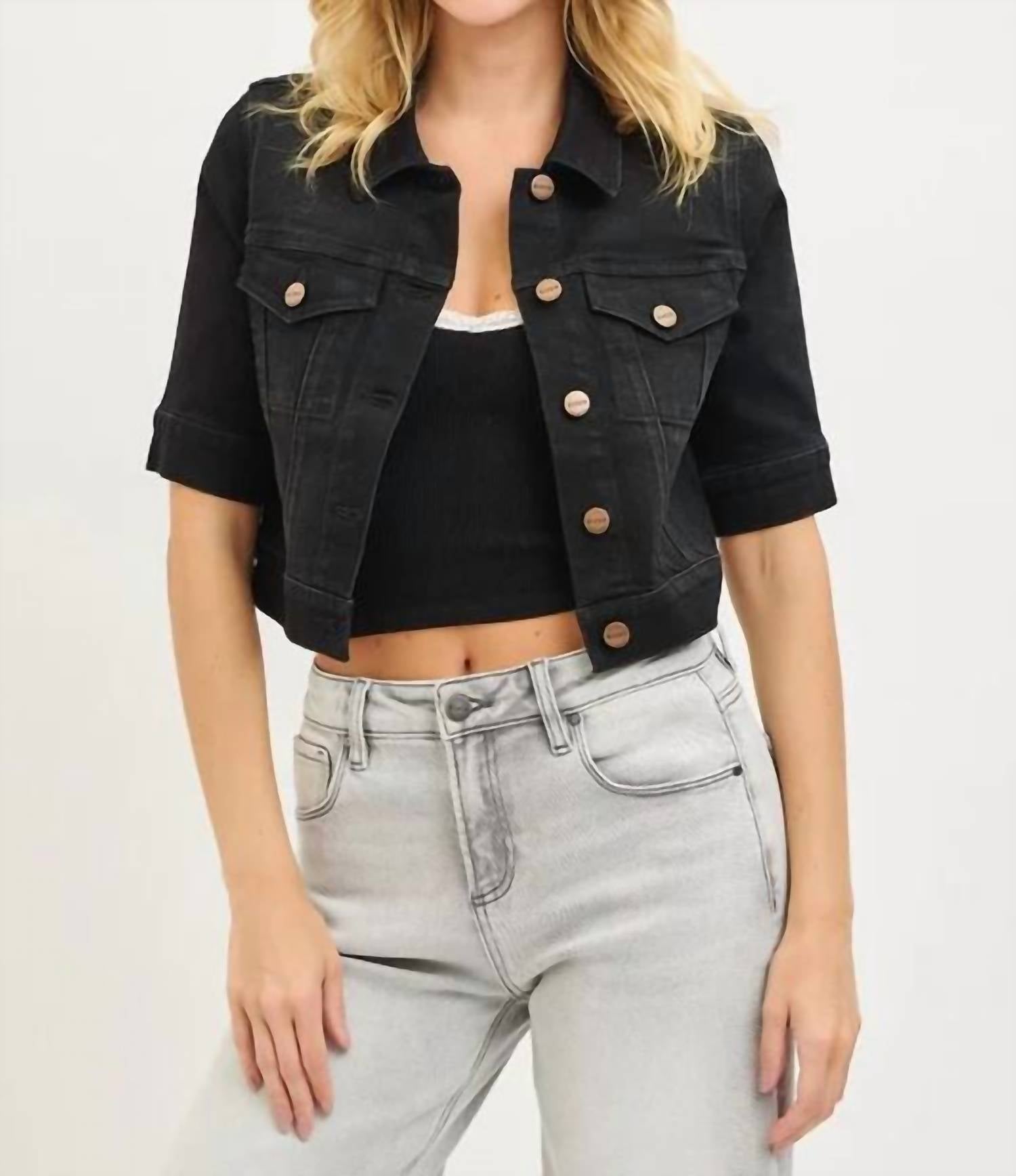 Risen - Emmy Updated Short Sleeve Denim Jacket