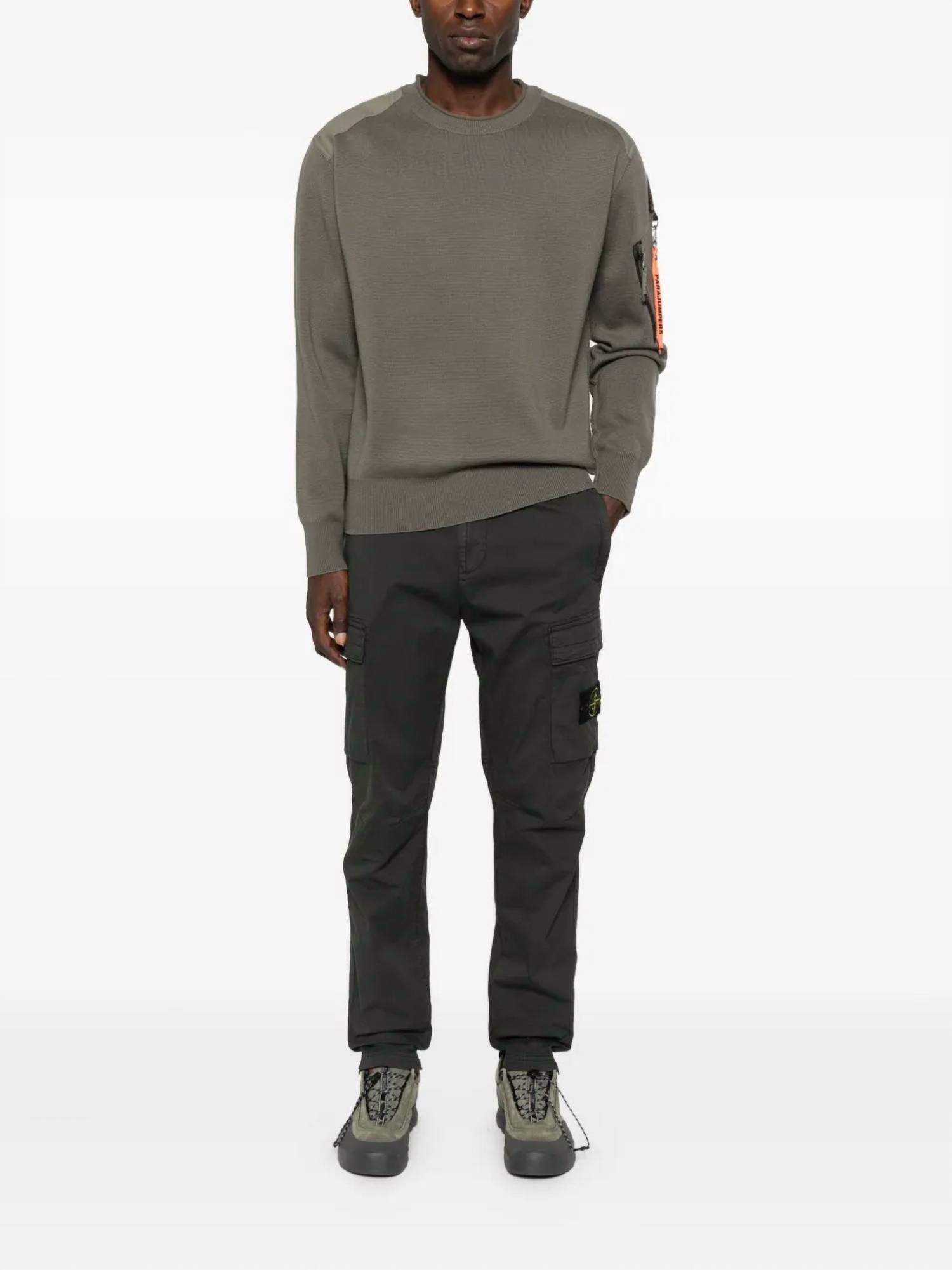 PARAJUMPERS Men's Braw Crewneck Sweater in olive 1 - men's sweater