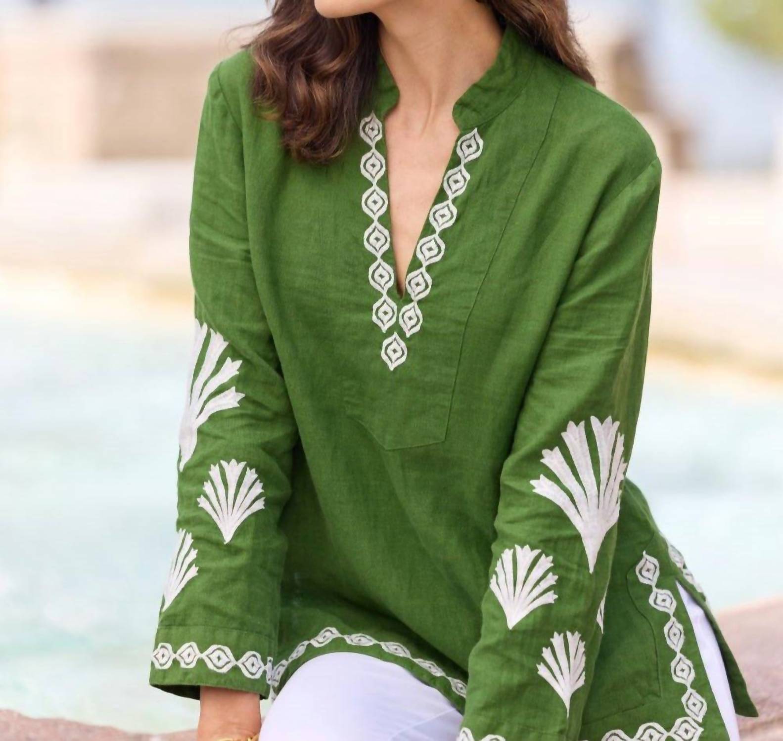 Jude Connally - Elyce Embroidered Linen Top