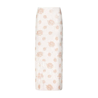 Marina Moscone - Floral Print Side Slit Skirt